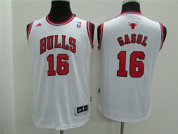 NBA Youth Chicago Bulls #16 Gasol white Game Nike Jerseys->->Youth Jersey